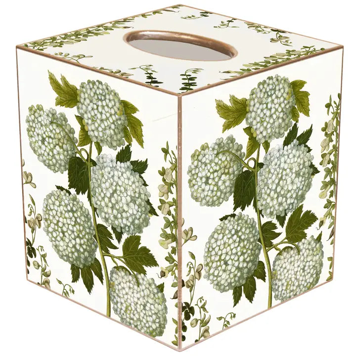TISSUE BOX PALE HYDRANGEAS