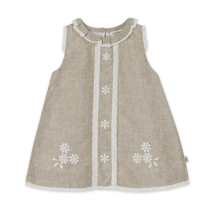DRESS+BLOOMER SET EMBROIDERED NATURAL
