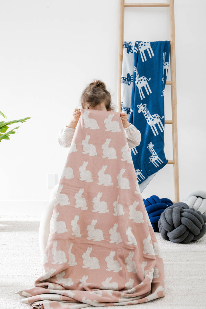 GIFT SET BLANKET BUNNY PINK/BEIGE #78720