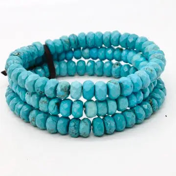 BRACELET RICH TURQUOISE RONDELLE BEAD