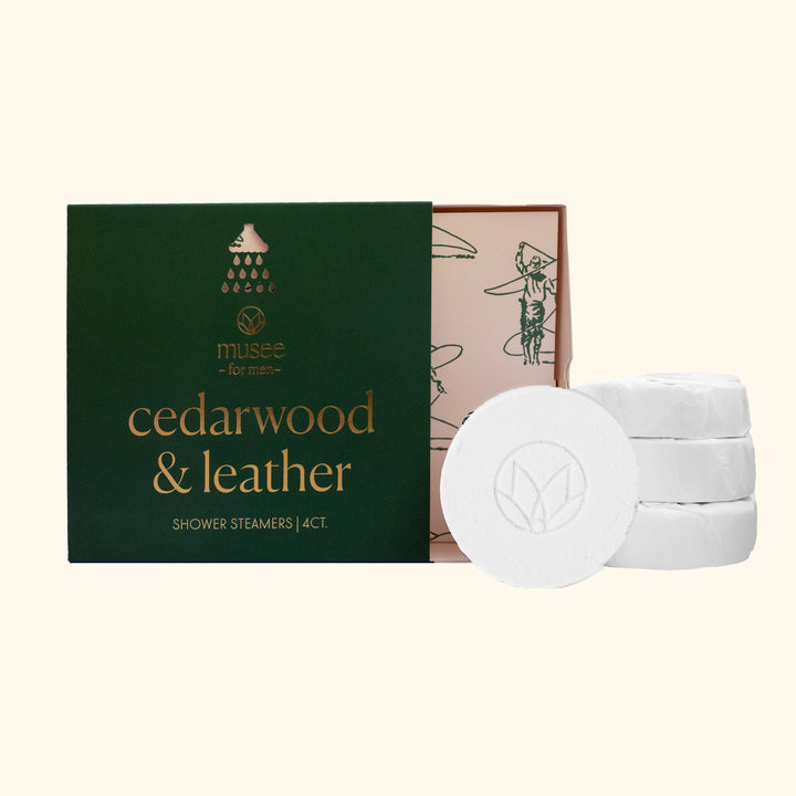 SHOWER STEAMERS CEDARWOOD & LEATHER