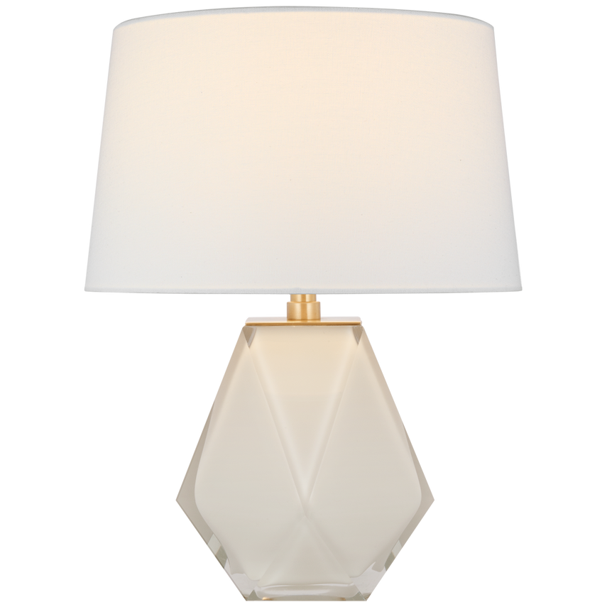 TABLE LAMP HEXAGONAL WHITE GLASS