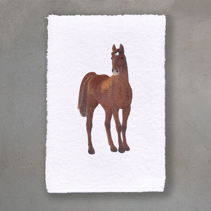 GUEST TOWEL TERRY HORSE CHESTNUT