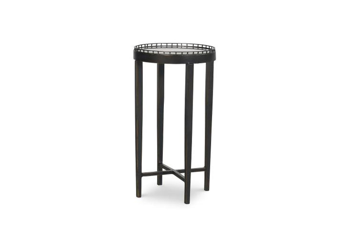 DETAILS LOGAN ROUND DRINK TABLE - BRONZE