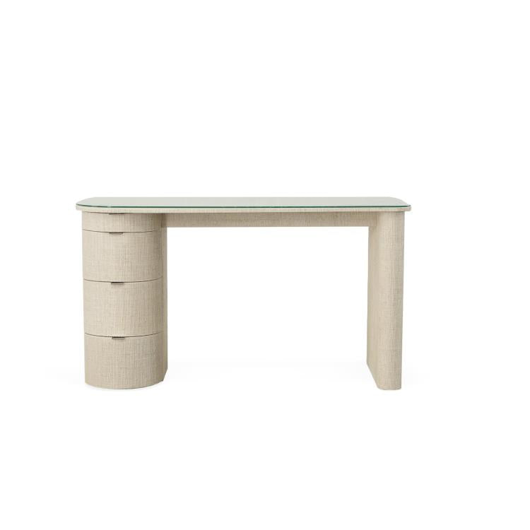 MICCO DESK WITH GLASS TOP