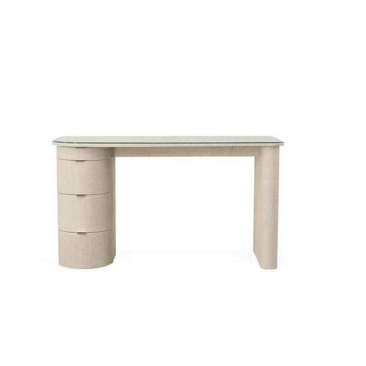 MICCO DESK WITH GLASS TOP