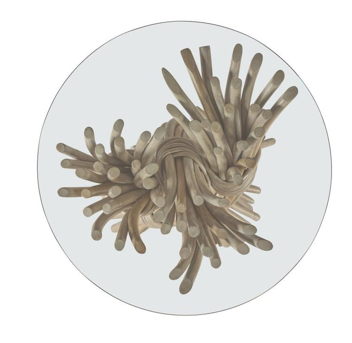 BRAIDED KNOT SIDE TABLE - LIMEWASH