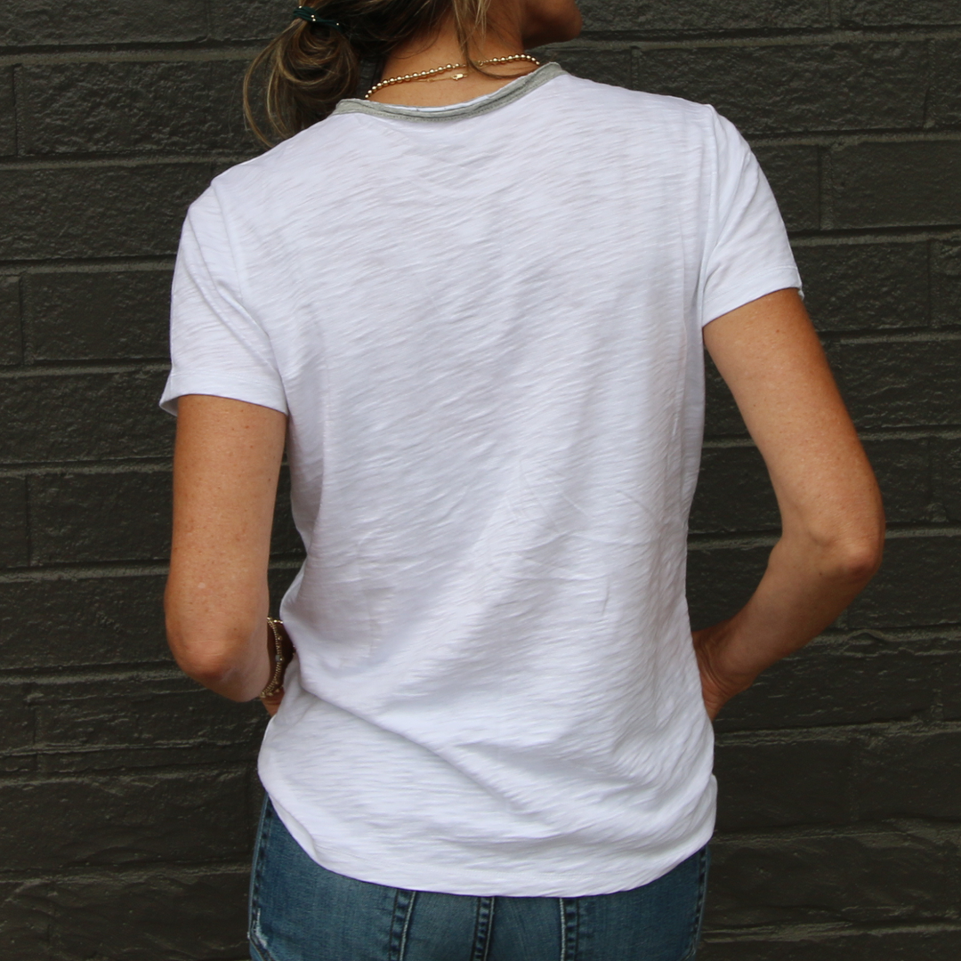 T-SHIRT SHORT SLEEVE TEE  WITH LIGHT HEATHERED GRAY