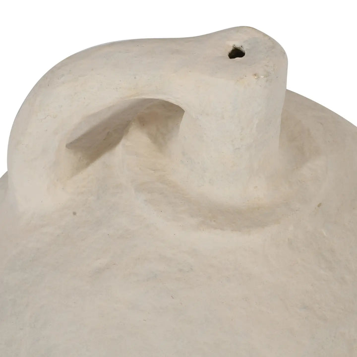 VASE PAPER MACHE OFF-WHITE WITH HANDLE #70043