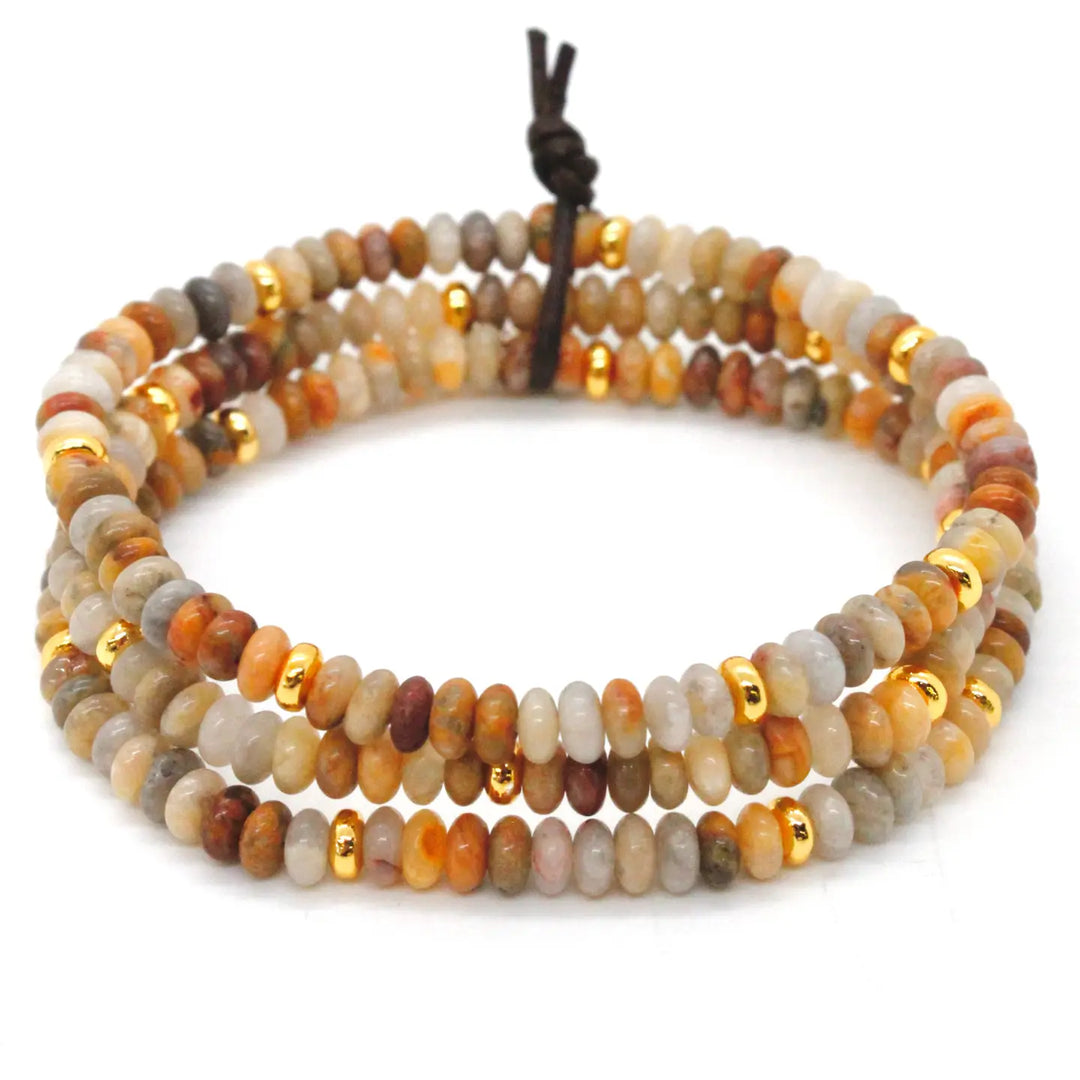 BRACELET CRAZY AGATE + GOLD
