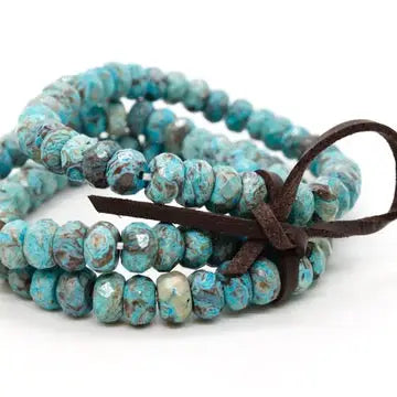 BRACELET FACETED OCEAN JASPER