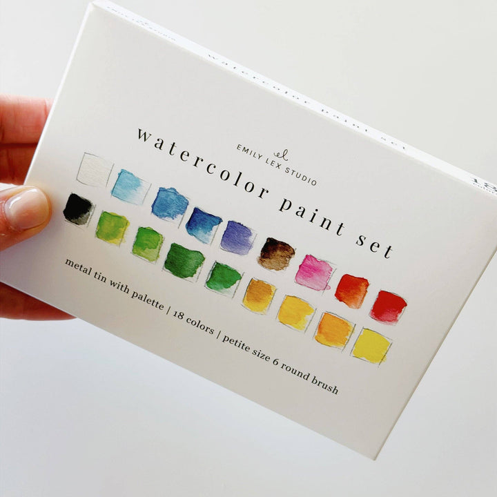 WATERCOLOR PAINT SET 18 COLORS W/BRUSH