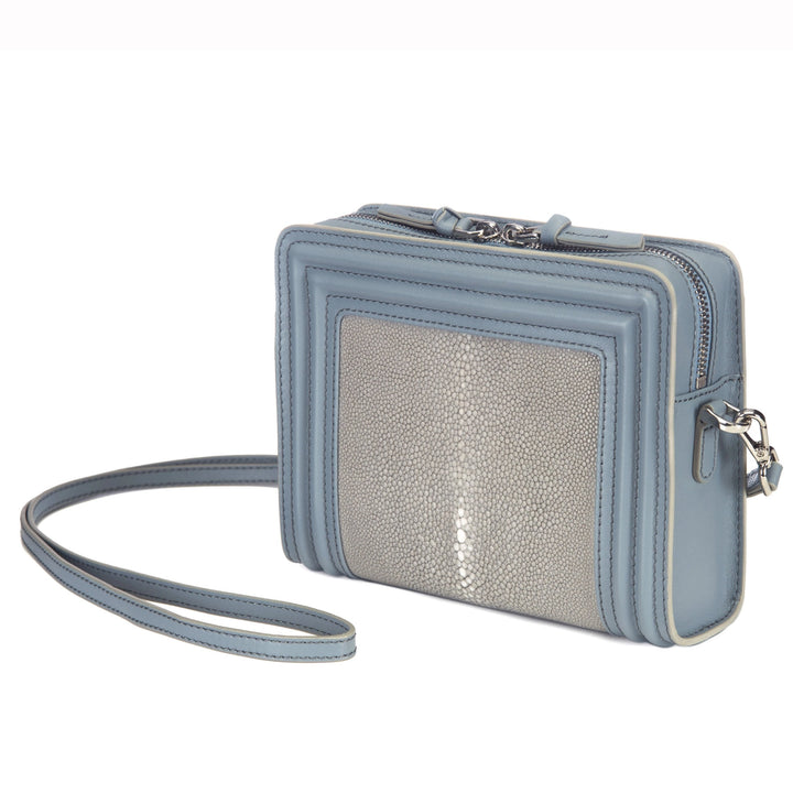 CROSS BODY BAG SHAGREEN CENTER PANEL