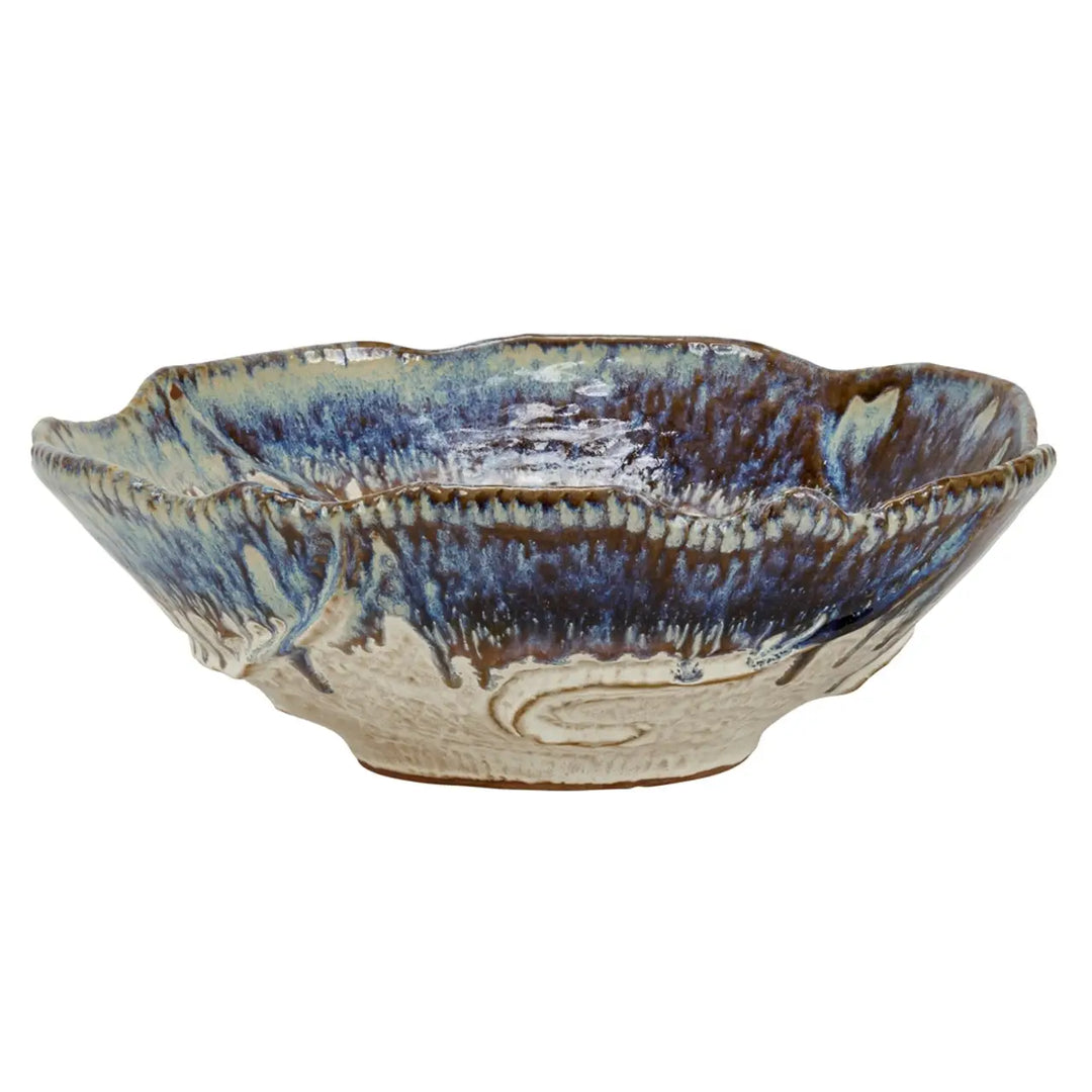BOWL MILKY WHITE & PURPLE BLUE