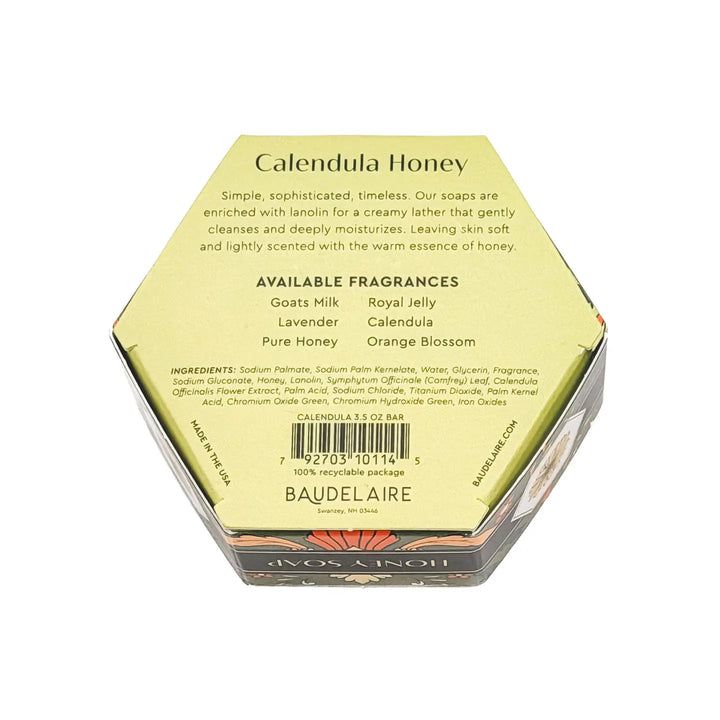 SOAP CALENDULA HONEY SOAP 3.5OZ. HEX BOX
