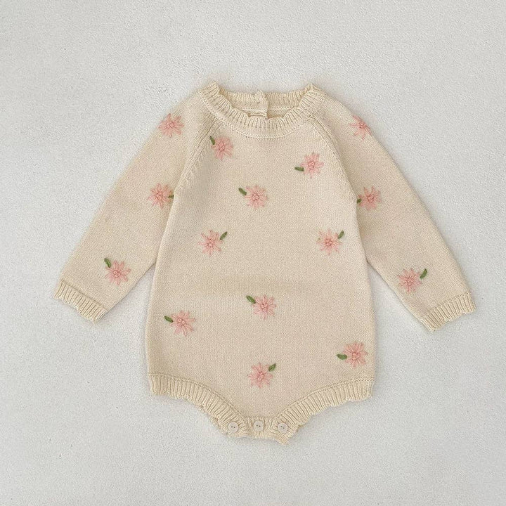 BODYSUIT LONG SLEEVE FLOWERS EMBROIDERED
