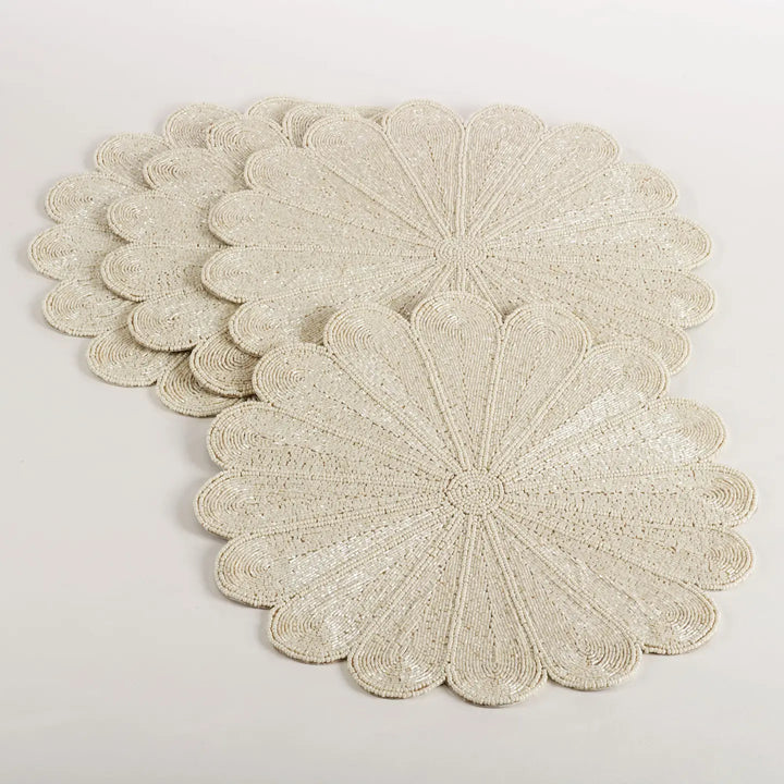 PLACEMAT FLOWER BEADED