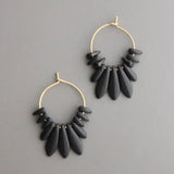 EARRINGS HOOP PLATED CZECH GLASS