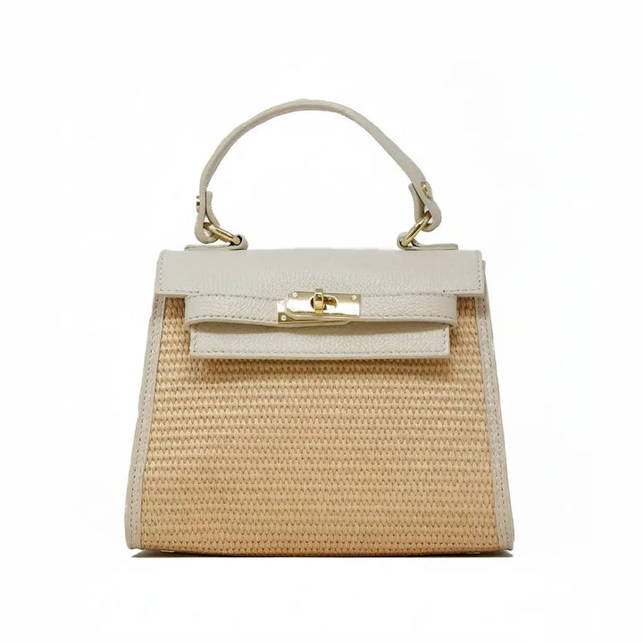 CROSSBODY BAG HANDLE RAFFIA&LEATHER