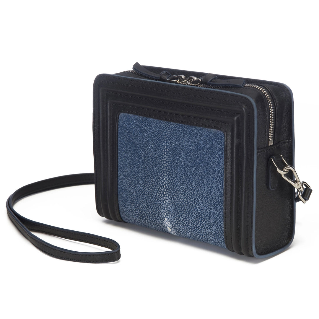 CROSS BODY BAG SHAGREEN CENTER PANEL