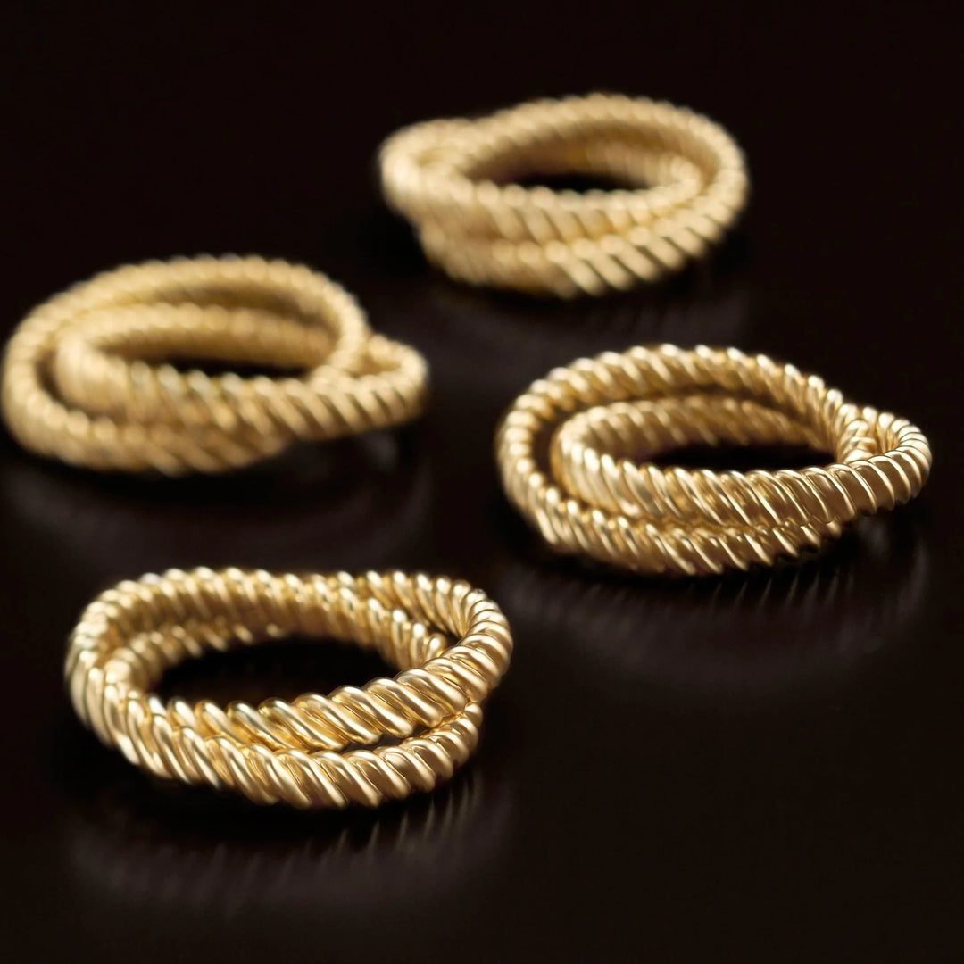 NAPKIN JEWELS DECO TWIST GOLD SET/4 #17595