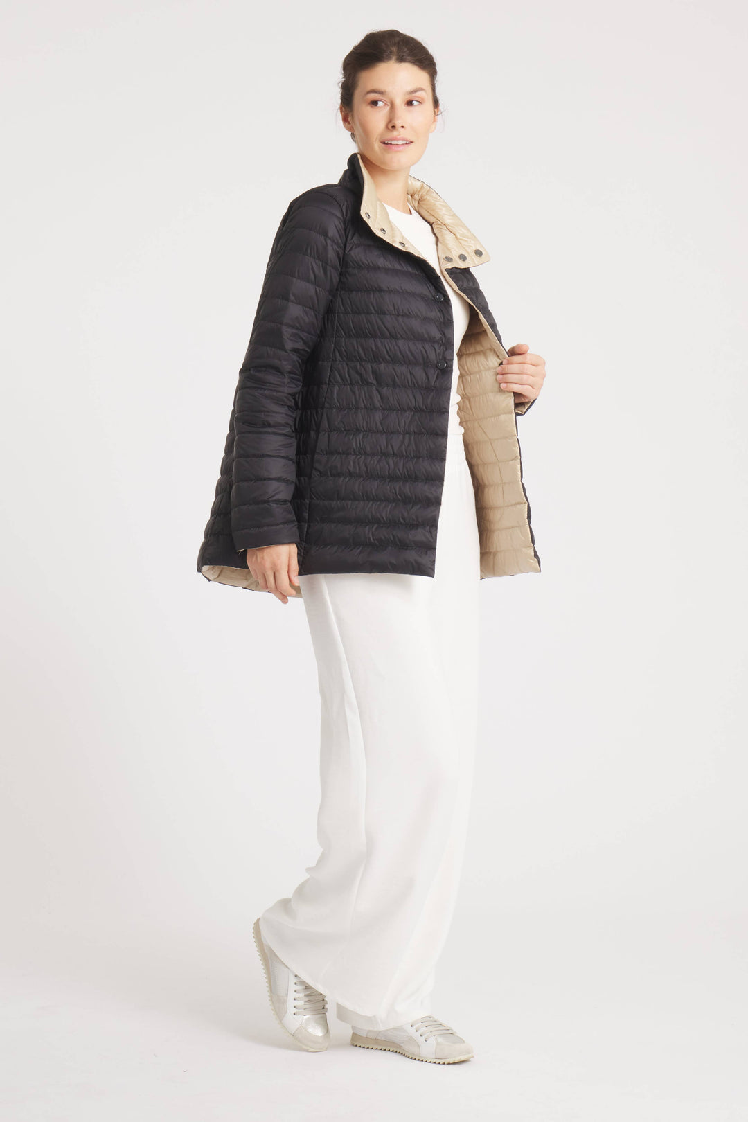 COAT REVERSIBLE DOWN 2 IN 1 MATTE BLACK TAUPE THE KNIGHTSBRIDGE