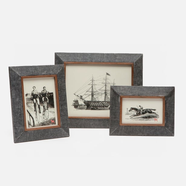 FRAME CHARCOAL FAUX LINEN