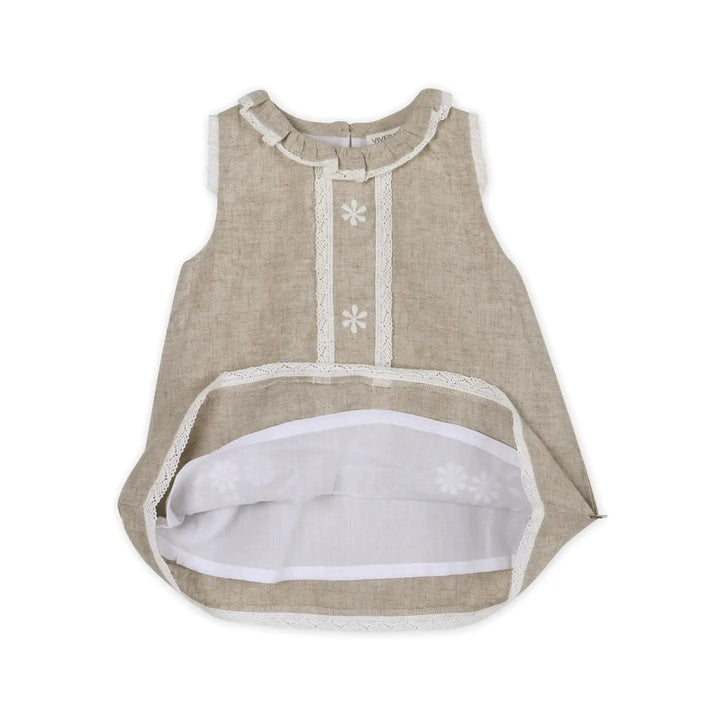 DRESS+BLOOMER SET EMBROIDERED NATURAL