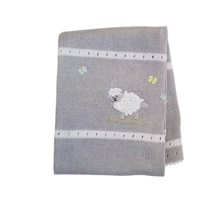 BABY BLANKET LAMB GREY