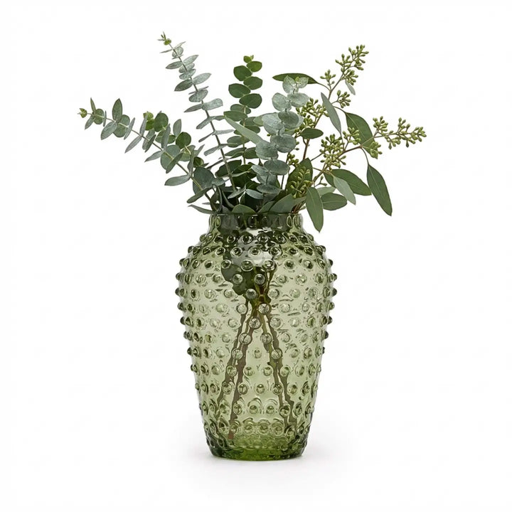 VASE HOBNAIL MOSS GREEN