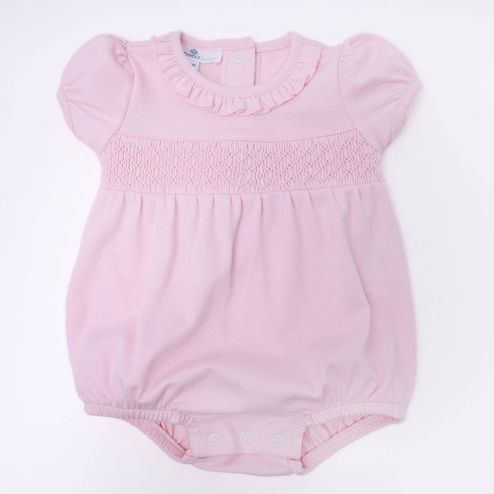 ROMPER SMOCKED BUBBLE PINK