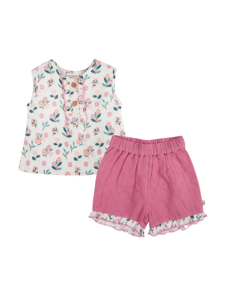 S/2 BLOOM BABY TOP + SHORTS