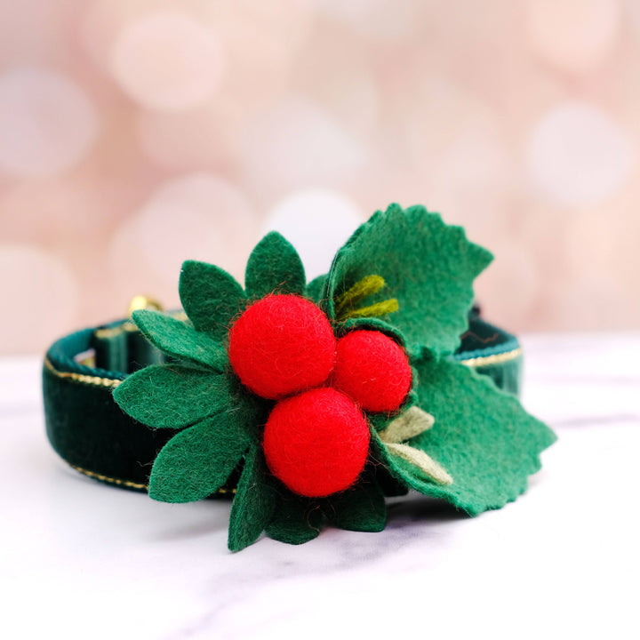DOG COLLAR HOLLY HOLIDAY