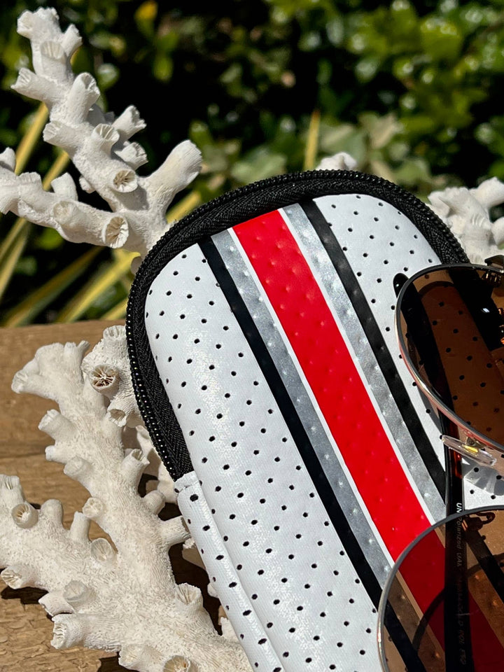 SUNGLASS CASE WHT/RED #78698