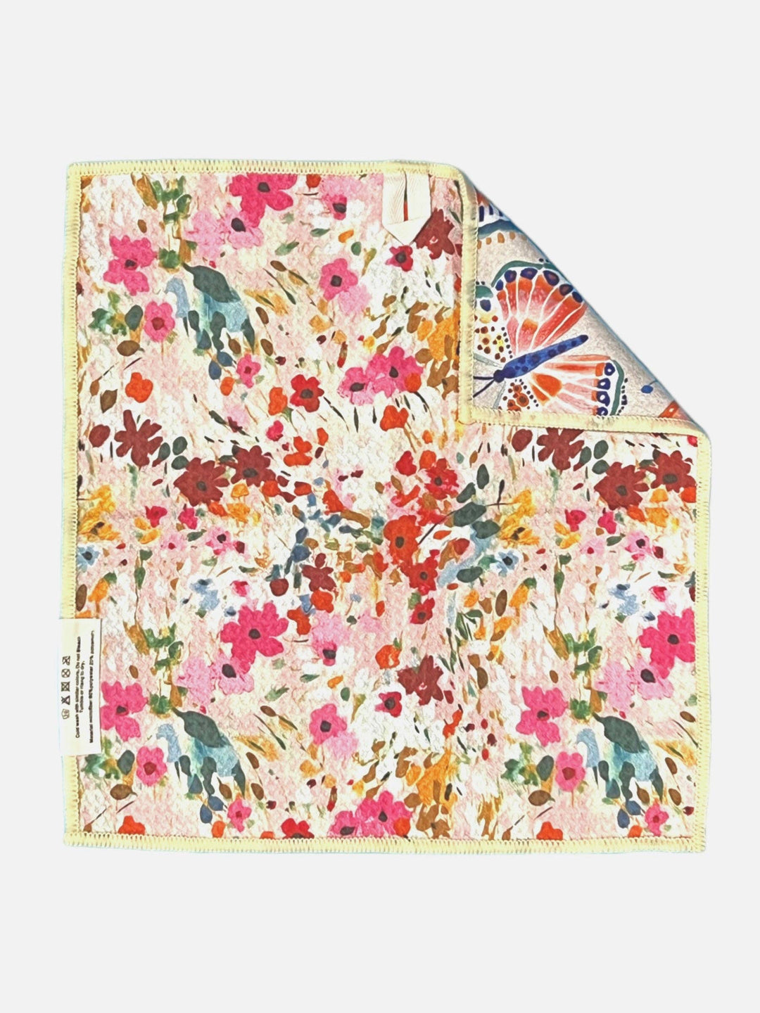 WASHCLOTH BUTTERFLY CREM PINK