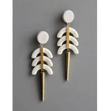 EARRINGS WHITE GEOMETRIC POST