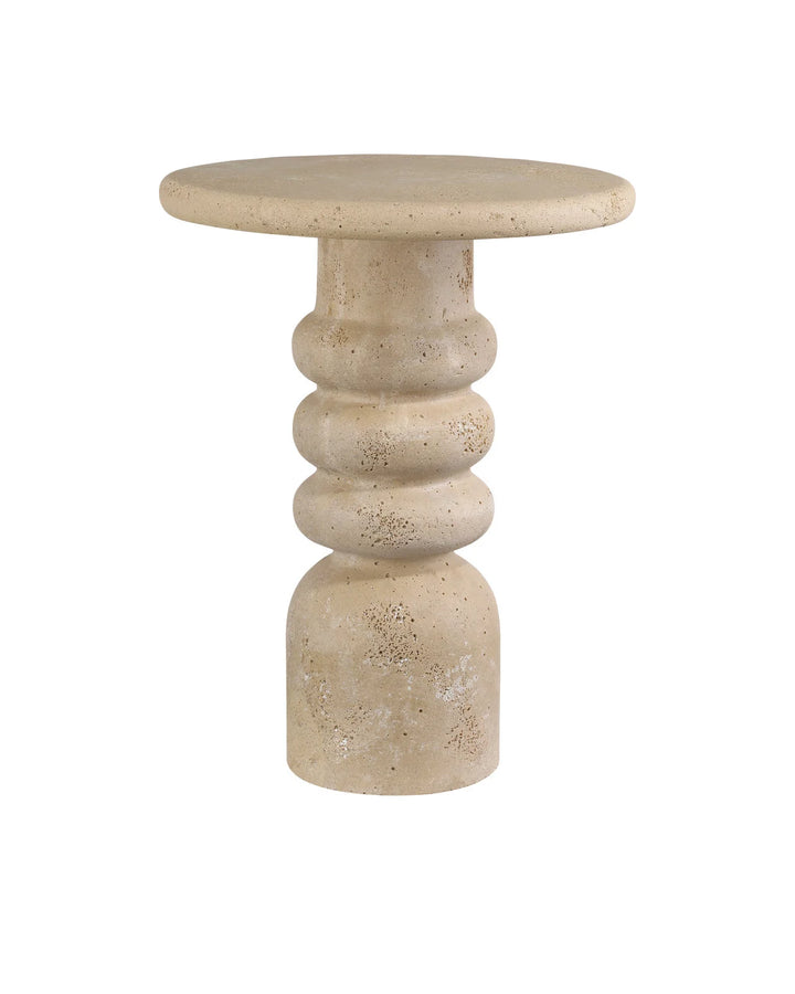 TABLE SIDE BEIGE CONCRETE ROUND