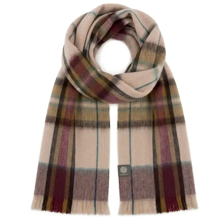 SCARF ALPACA TARTAN SABLE