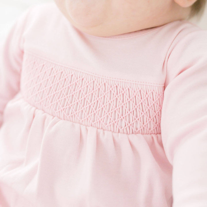 FOOTIE SMOCKED PINK