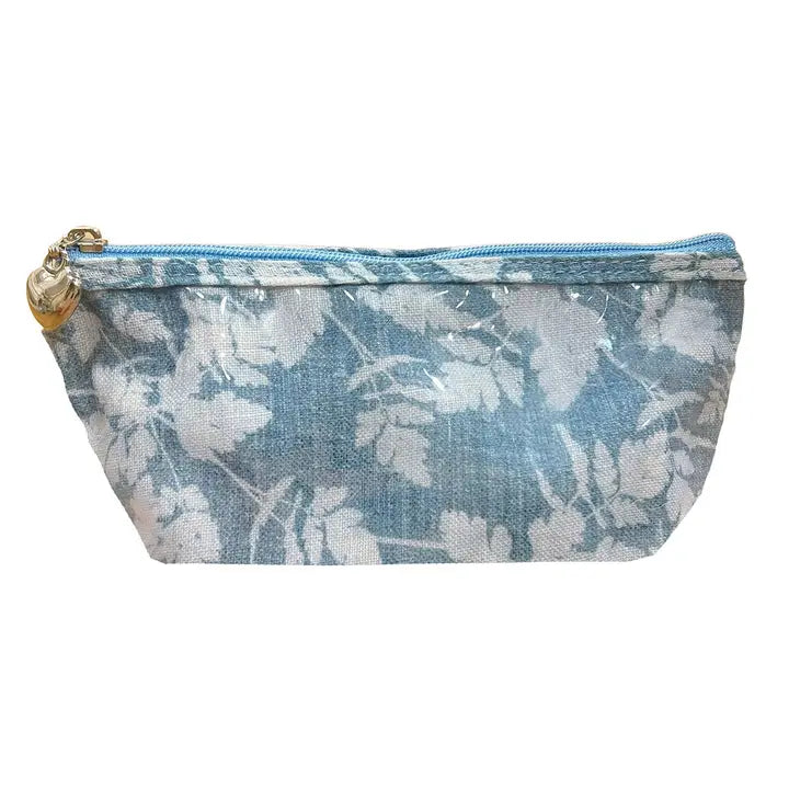 COSMETIC BAG FLORAL DENIM XS