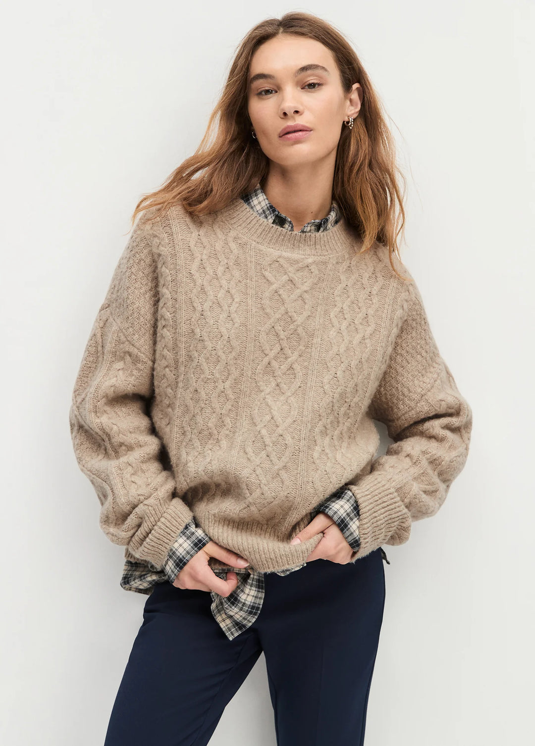 SWEATER OVERSIZED CABLE BASMATI