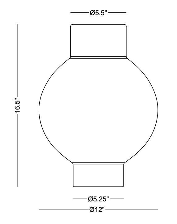 VASE BEIGE GLASS ROUNDED