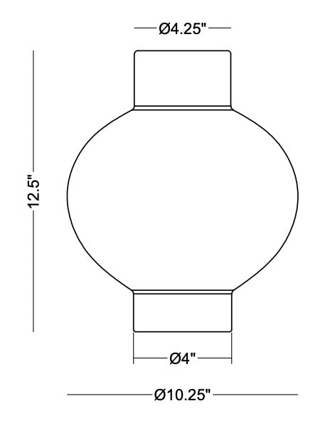 VASE BEIGE GLASS ROUNDED