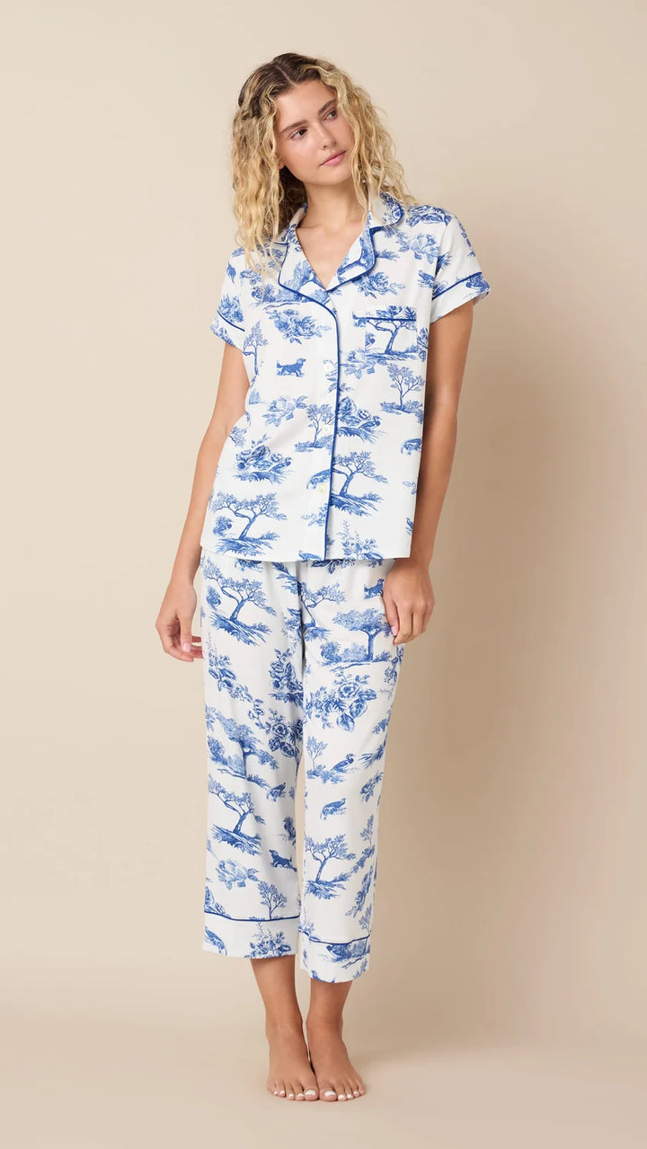 PAJAMA SET CAPRI HOLLY JOLLY WHITE FLANNEL