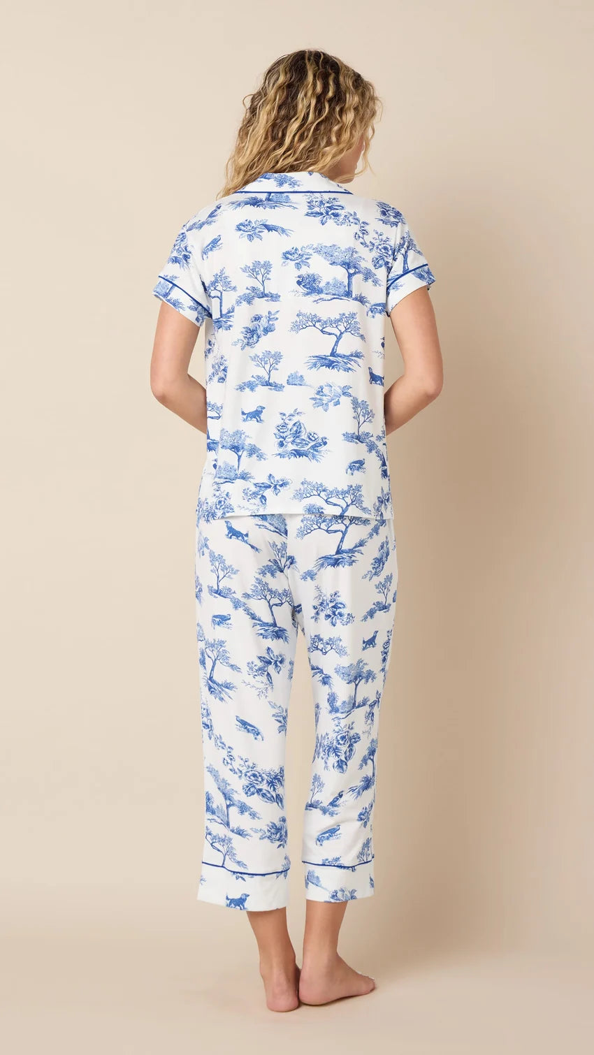 PAJAMA SET CAPRI HOLLY JOLLY WHITE FLANNEL