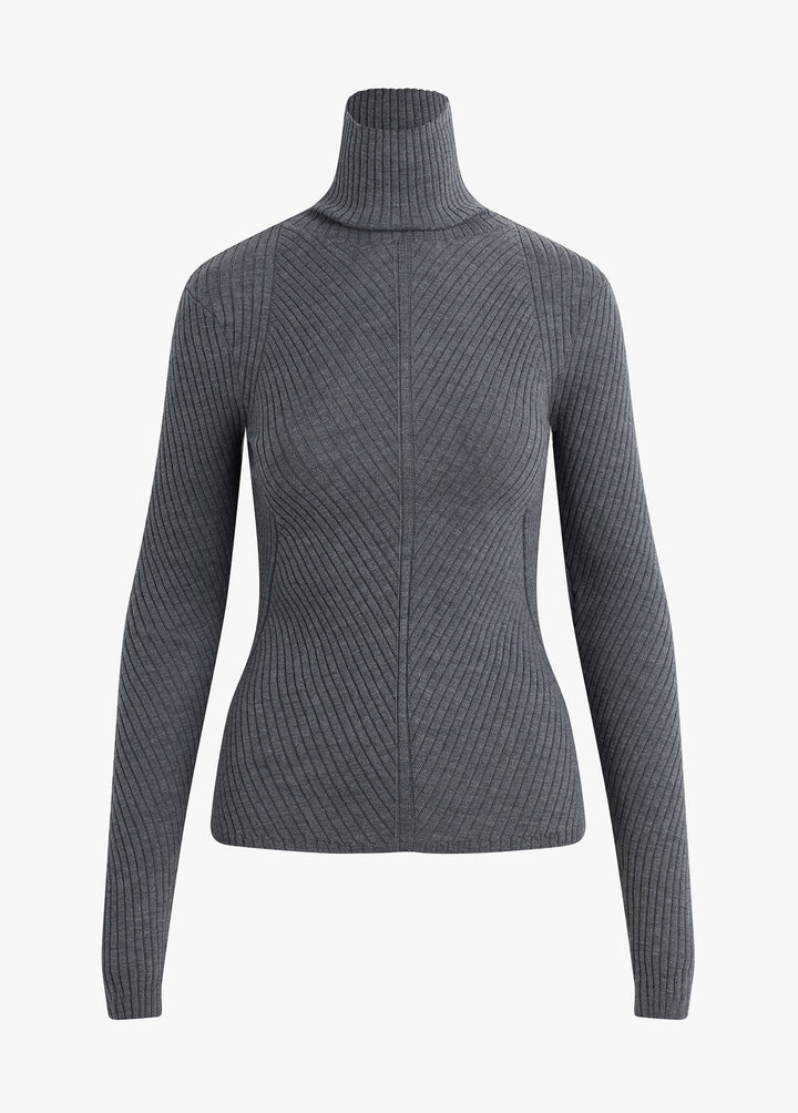 TURTLENECK TOP CHARCOAL