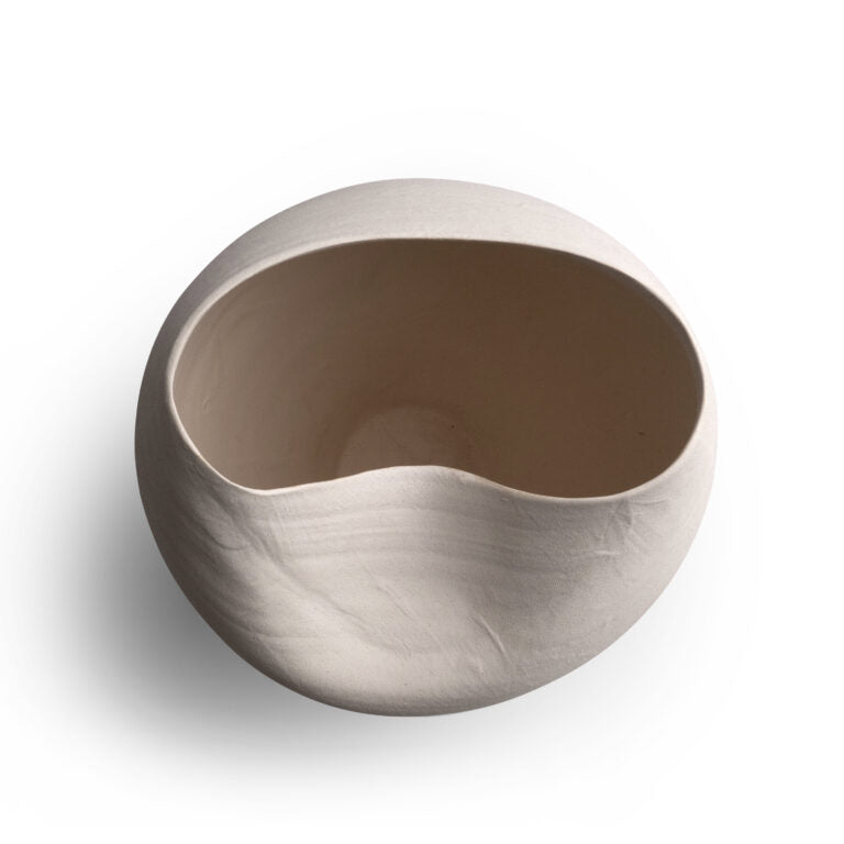 VASE WHITE CERAMIC INDENTATION 11W 14H
