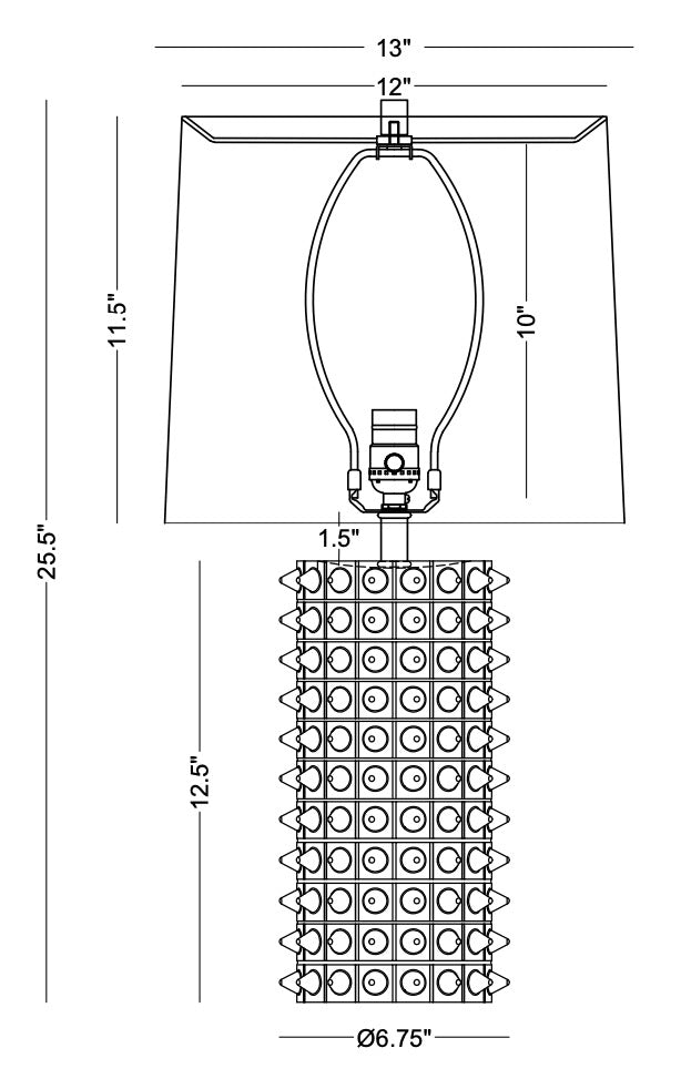 TABLE LAMP GREY SPIKES