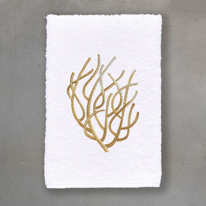 GUEST TOWEL TERRY CORAL WHITE