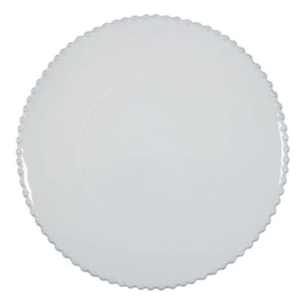 PLATE CHARGER PEARL WHITE